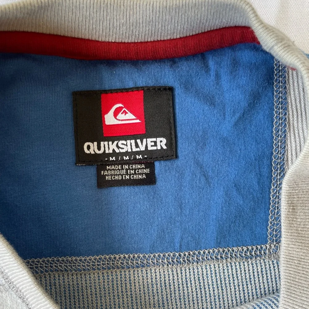 BNWT Quicksilver Men's Long Sleeve Knit, Medium, Blue and Gray - Picture 3 of 3